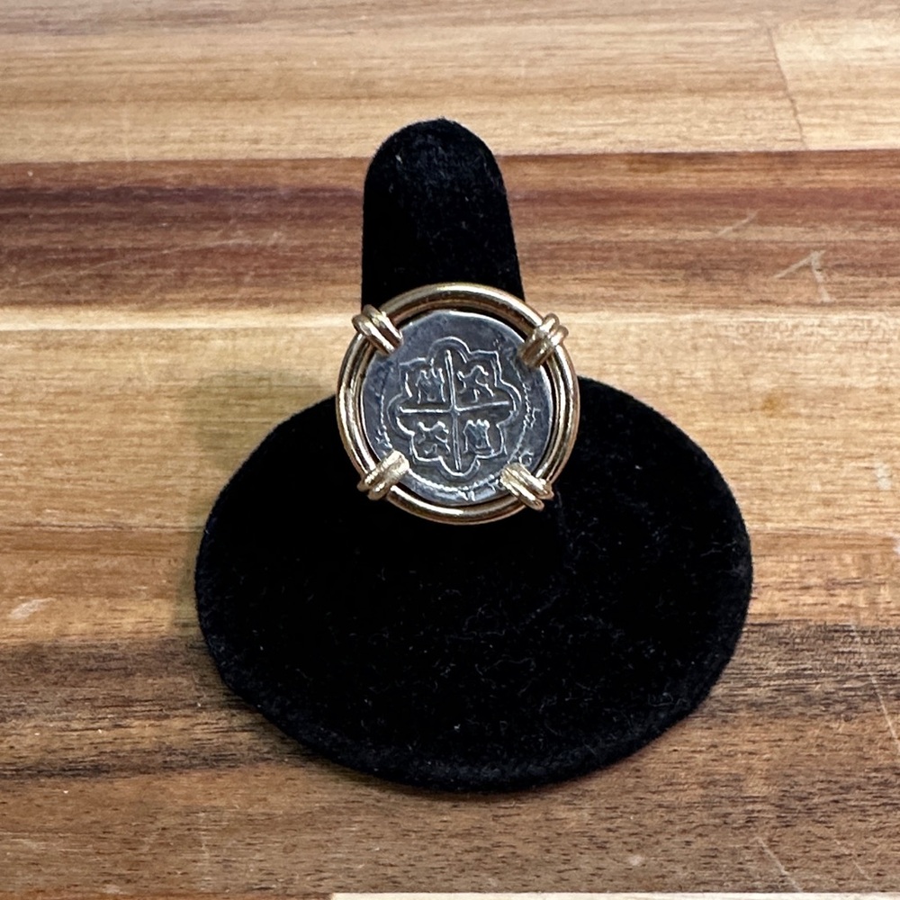 Alchemia and sterling silver Atocha coin ring by Charles Albert. NWOT